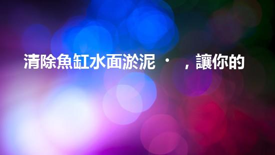 清除魚缸水面淤泥，讓你的寵物魚兒呼吸更暢快！